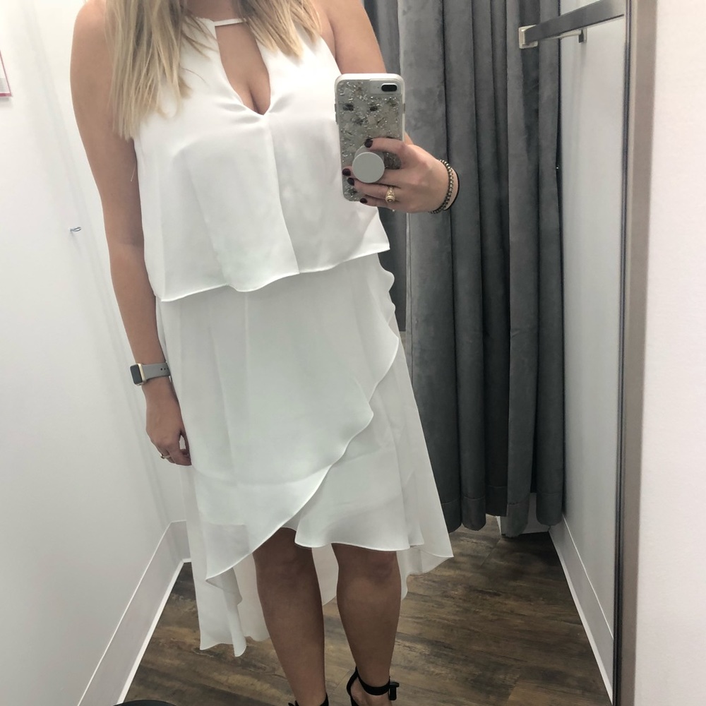 White hi-lo dress